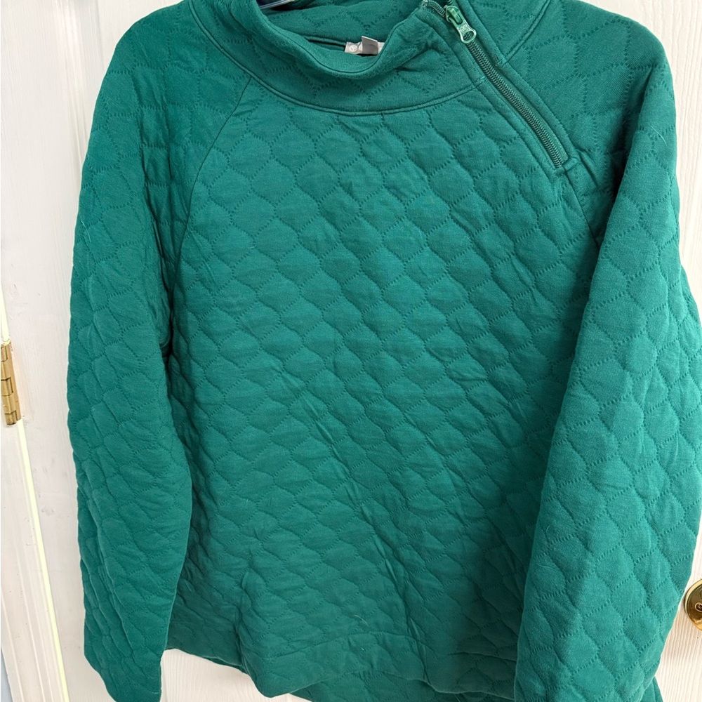 Talbots Green Quilted Sweatshirt sz L